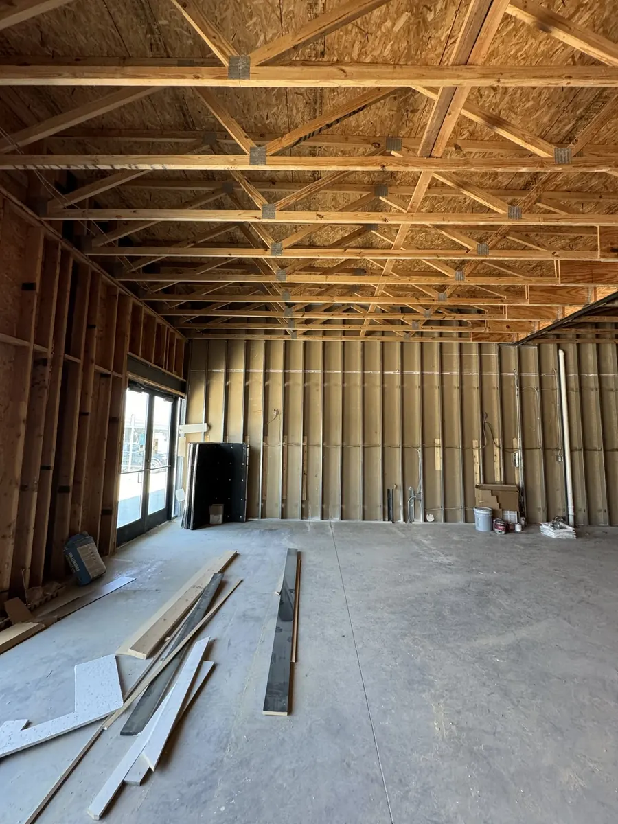 DG's Barber Shop shell during construction